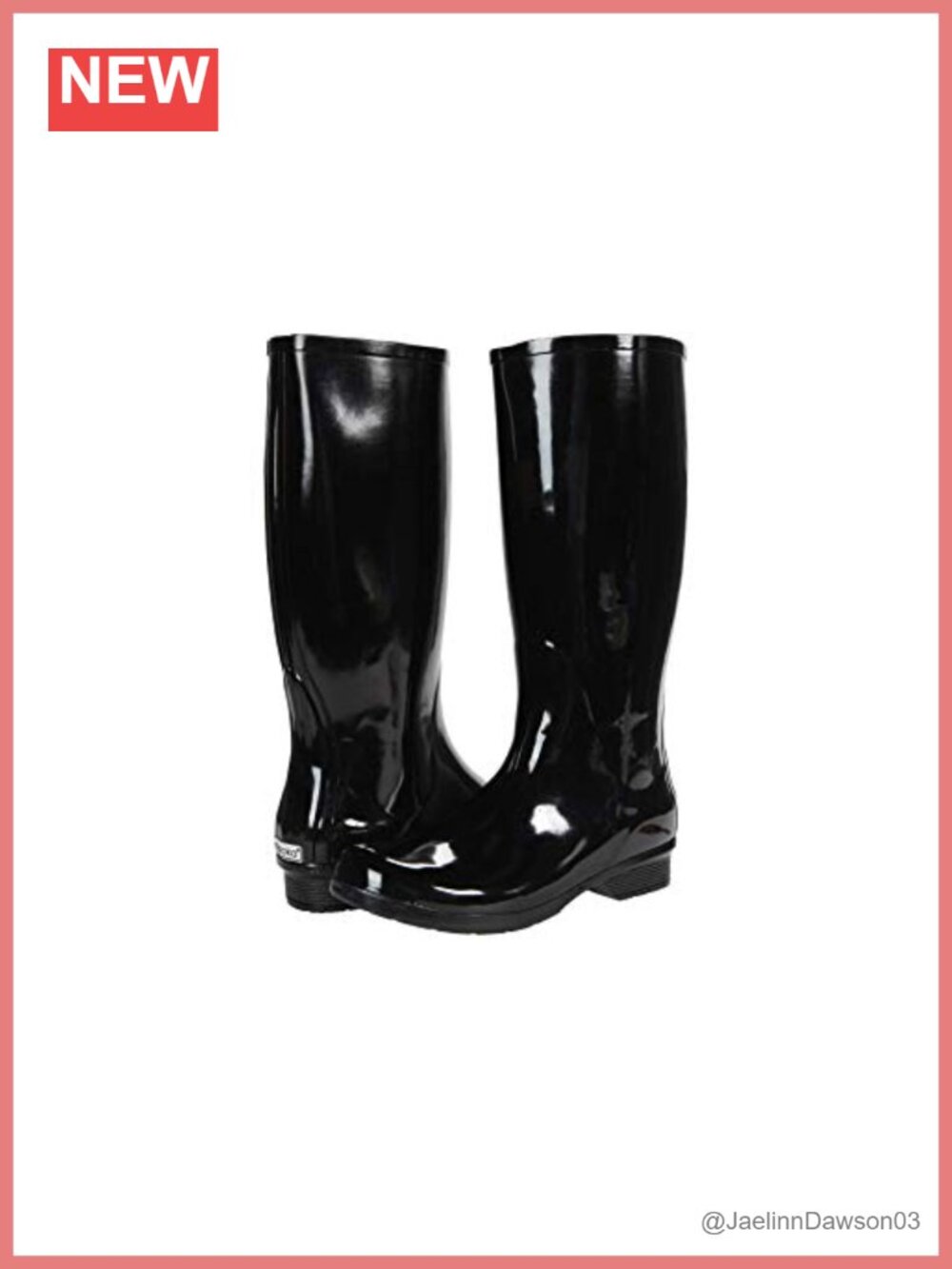 Waterproof Polished Tall Rain Boots with Memory Foam Insole, Rhinestones